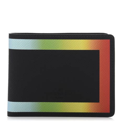 LOUIS VUITTON Taiga Rainbow Slender Wallet Black